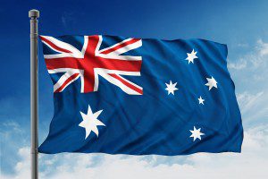 Australian flag signifying Australian writing.